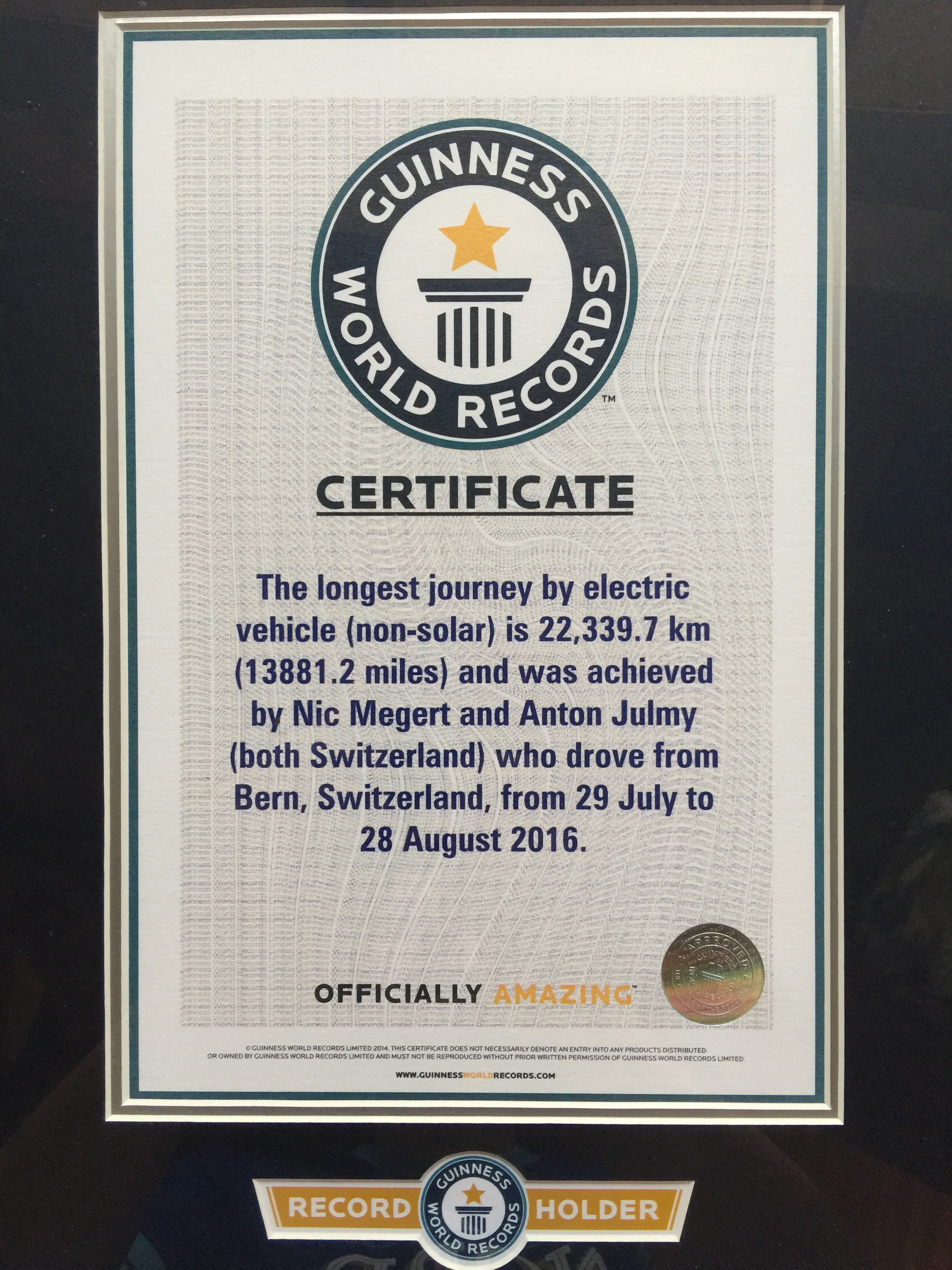 Guinness Zertifikat 
